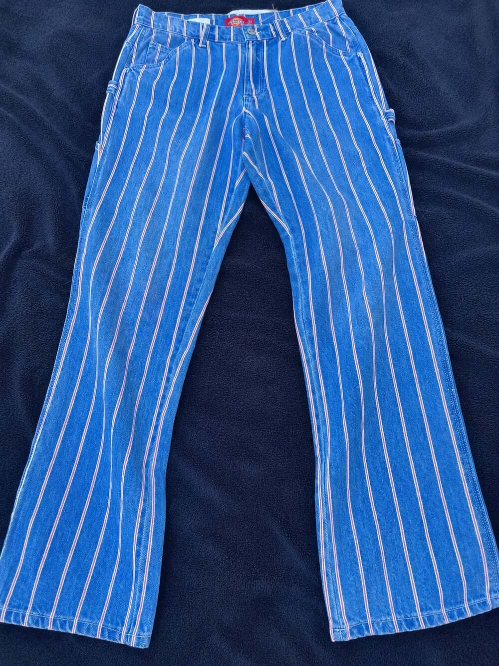 Dickies Relaxed Fit Striped Carpenter Jeans Size 5/27